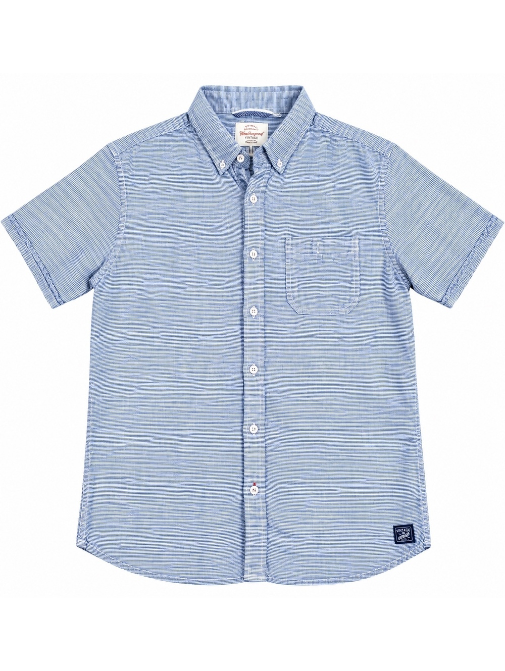Weatherproof Vintage Men’s Linen Short Sleeve Button Down Shirt Blue Size M
